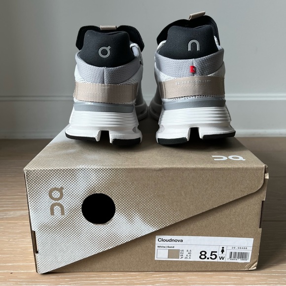 ON Running Cloudnova Women Shoes Size 8.5 White Sand - Picture 12 of 12